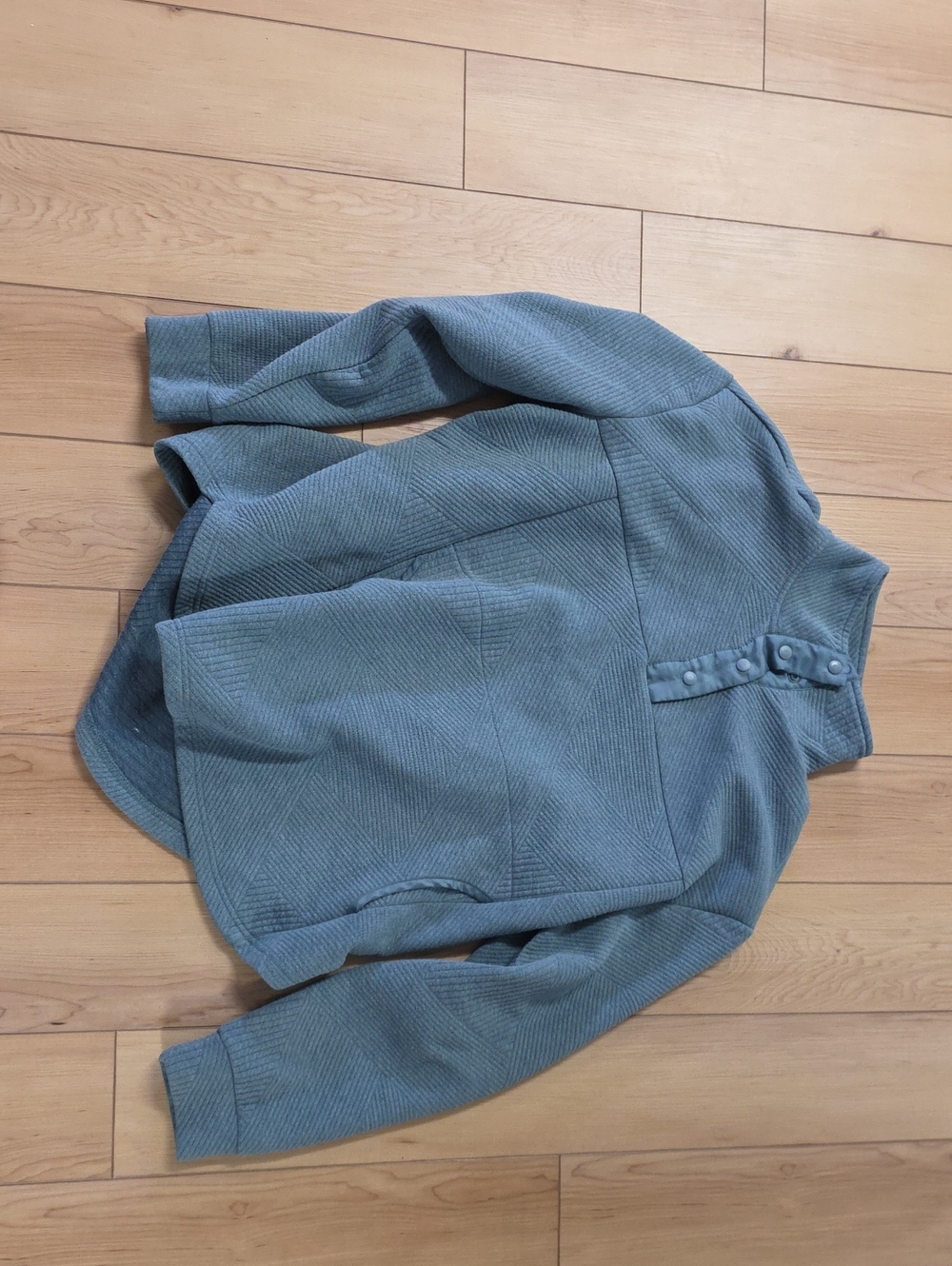 Textured Knit Pullover in Dusty Blue-Green